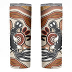 Aboriginal Dots Art Painting with Platypus Skinny Tumbler No 3