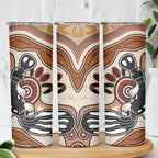 Aboriginal Dots Art Painting with Platypus Skinny Tumbler No 3