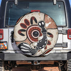 Aboriginal Dots Art Painting with Platypus Spare Tire Cover No 3