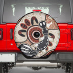 Aboriginal Dots Art Painting with Platypus Spare Tire Cover No 3