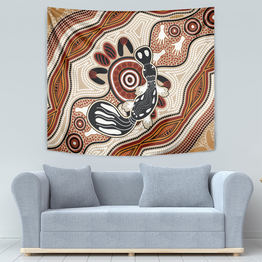 Aboriginal Dots Art Painting with Platypus Tapestry No 3