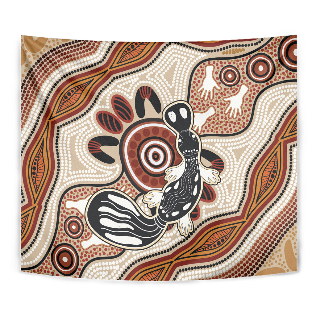 Aboriginal Dots Art Painting with Platypus Tapestry No 3