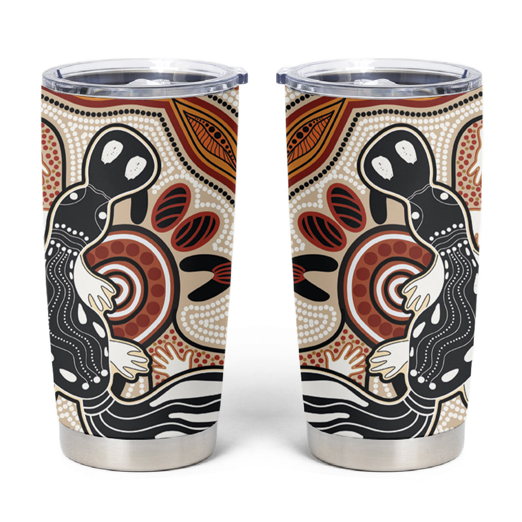 Aboriginal Dots Art Painting with Platypus Tumbler Cup No 3