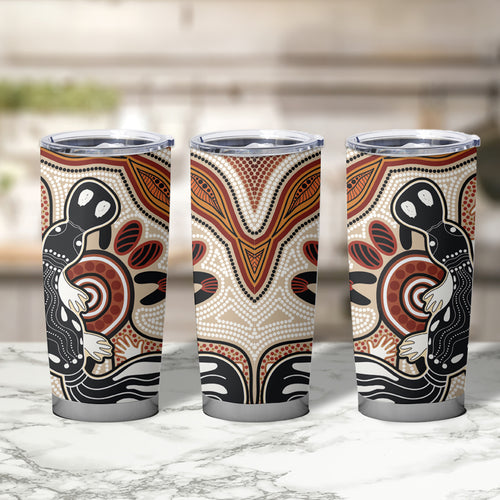 Aboriginal Dots Art Painting with Platypus Tumbler Cup No 3