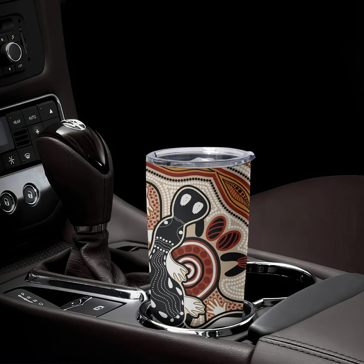 Aboriginal Dots Art Painting with Platypus Tumbler Cup No 3