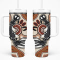 Aboriginal Dots Art Painting with Platypus Tumbler With Handle No 3