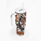 Aboriginal Dots Art Painting with Platypus Tumbler With Handle No 3