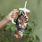 Aboriginal Dots Art Painting with Platypus Tumbler With Handle No 3