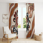 Aboriginal Dots Art Painting with Platypus Window Curtain No 3