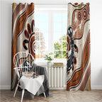 Aboriginal Dots Art Painting with Platypus Window Curtain No 3