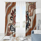 Aboriginal Dots Art Painting with Platypus Window Curtain No 3