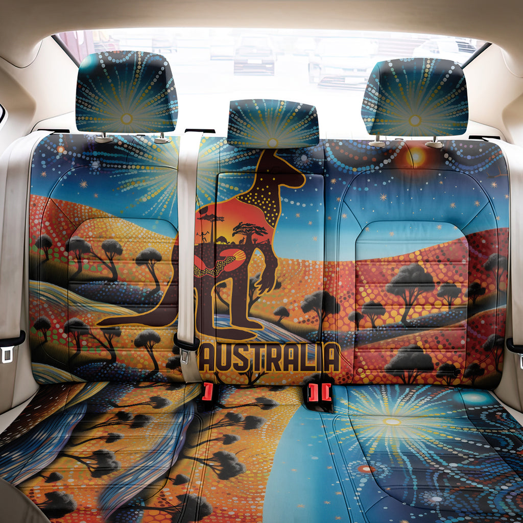 Aboriginal Dots Stary Sky With Kangaroo Back Car Seat Cover