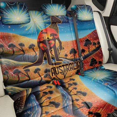 Aboriginal Dots Stary Sky With Kangaroo Back Car Seat Cover