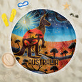 Aboriginal Dots Stary Sky With Kangaroo Beach Blanket