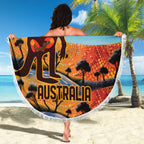 Aboriginal Dots Stary Sky With Kangaroo Beach Blanket