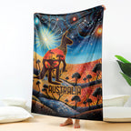 Aboriginal Dots Stary Sky With Kangaroo Blanket