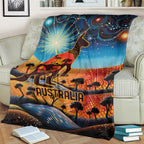 Aboriginal Dots Stary Sky With Kangaroo Blanket