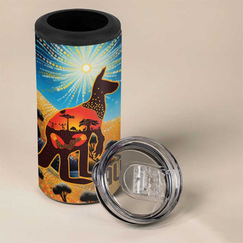 Aboriginal Dots Stary Sky With Kangaroo 4 in 1 Can Cooler Tumbler