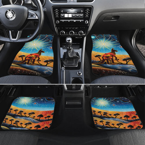 Aboriginal Dots Stary Sky With Kangaroo Car Mats