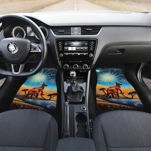 Aboriginal Dots Stary Sky With Kangaroo Car Mats