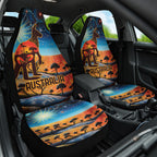 Aboriginal Dots Stary Sky With Kangaroo Car Seat Cover