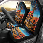 Aboriginal Dots Stary Sky With Kangaroo Car Seat Cover