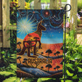Aboriginal Dots Stary Sky With Kangaroo Garden Flag