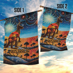 Aboriginal Dots Stary Sky With Kangaroo Garden Flag