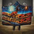 Aboriginal Dots Stary Sky With Kangaroo Hooded Blanket