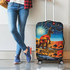 Aboriginal Dots Stary Sky With Kangaroo Luggage Cover