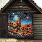 Aboriginal Dots Stary Sky With Kangaroo Quilt