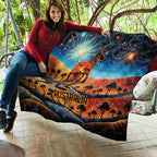Aboriginal Dots Stary Sky With Kangaroo Quilt