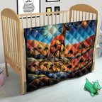 Aboriginal Dots Stary Sky With Kangaroo Quilt