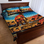 Aboriginal Dots Stary Sky With Kangaroo Quilt Bed Set