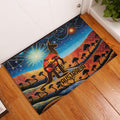 Aboriginal Dots Stary Sky With Kangaroo Rubber Doormat