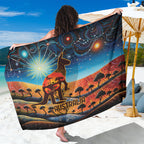 Aboriginal Dots Stary Sky With Kangaroo Sarong