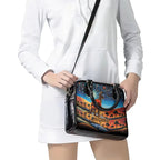 Aboriginal Dots Stary Sky With Kangaroo Shoulder Handbag