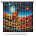 Aboriginal Dots Stary Sky With Kangaroo Shower Curtain