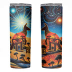 Aboriginal Dots Stary Sky With Kangaroo Skinny Tumbler