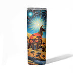 Aboriginal Dots Stary Sky With Kangaroo Skinny Tumbler