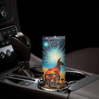Aboriginal Dots Stary Sky With Kangaroo Skinny Tumbler