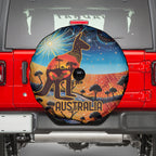 Aboriginal Dots Stary Sky With Kangaroo Spare Tire Cover