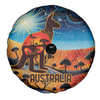 Aboriginal Dots Stary Sky With Kangaroo Spare Tire Cover