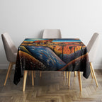 Aboriginal Dots Stary Sky With Kangaroo Tablecloth