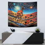 Aboriginal Dots Stary Sky With Kangaroo Tapestry