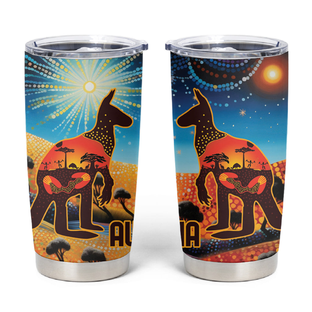 Aboriginal Dots Stary Sky With Kangaroo Tumbler Cup