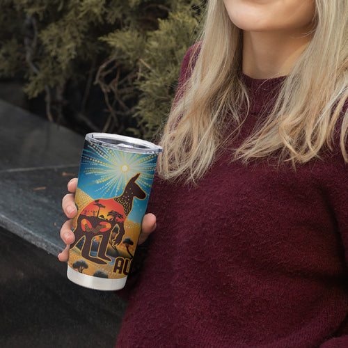 Aboriginal Dots Stary Sky With Kangaroo Tumbler Cup