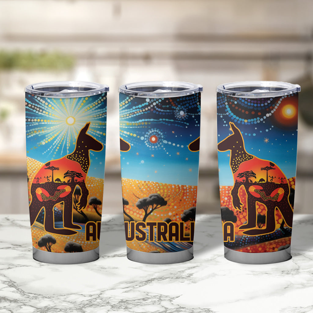 Aboriginal Dots Stary Sky With Kangaroo Tumbler Cup