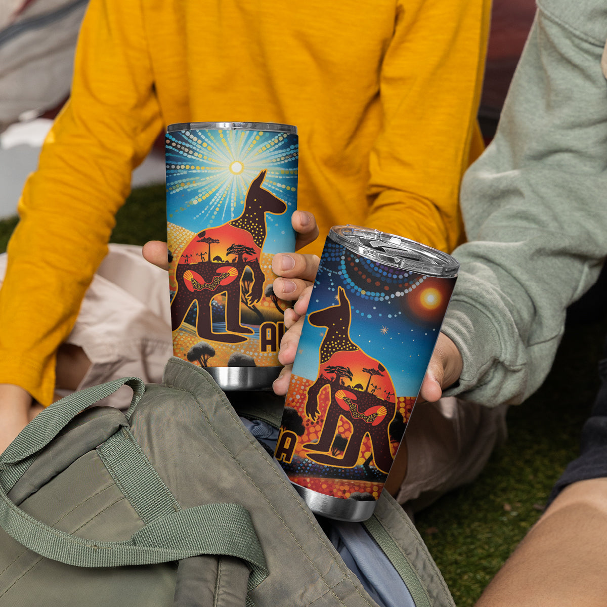Aboriginal Dots Stary Sky With Kangaroo Tumbler Cup