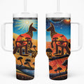 Aboriginal Dots Stary Sky With Kangaroo Tumbler With Handle